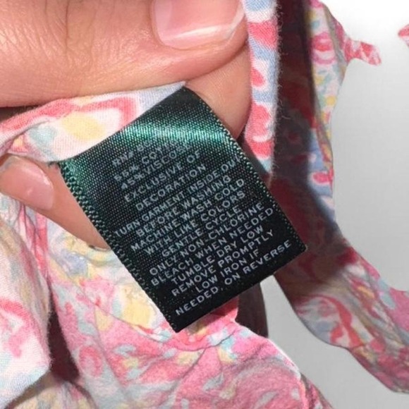 Lauren Ralph Lauren Paisley Print Tunic Top Multicolor Boho Resort Size L - Picture 8 of 8